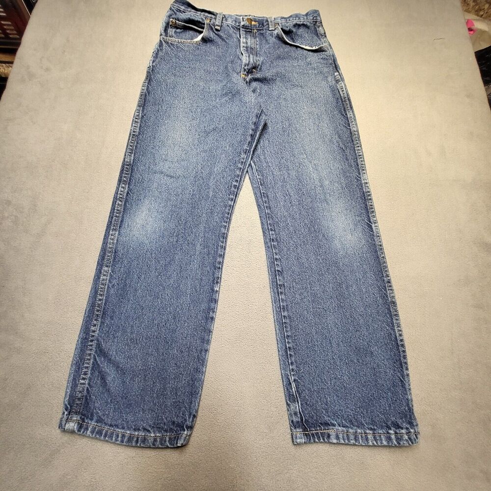 Red Kap Jeans Mens 31x29 Blue Straight Leg Relaxed Distressed Denim Workwear